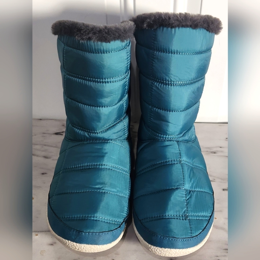 Toms Inez women's back zipper cozy ankle booties stellar blue size 9